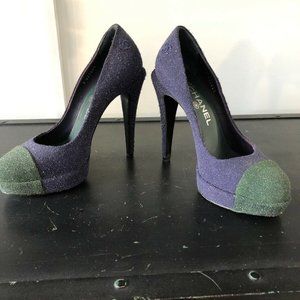 Chanel Glitter Heel Pump Size 36.5